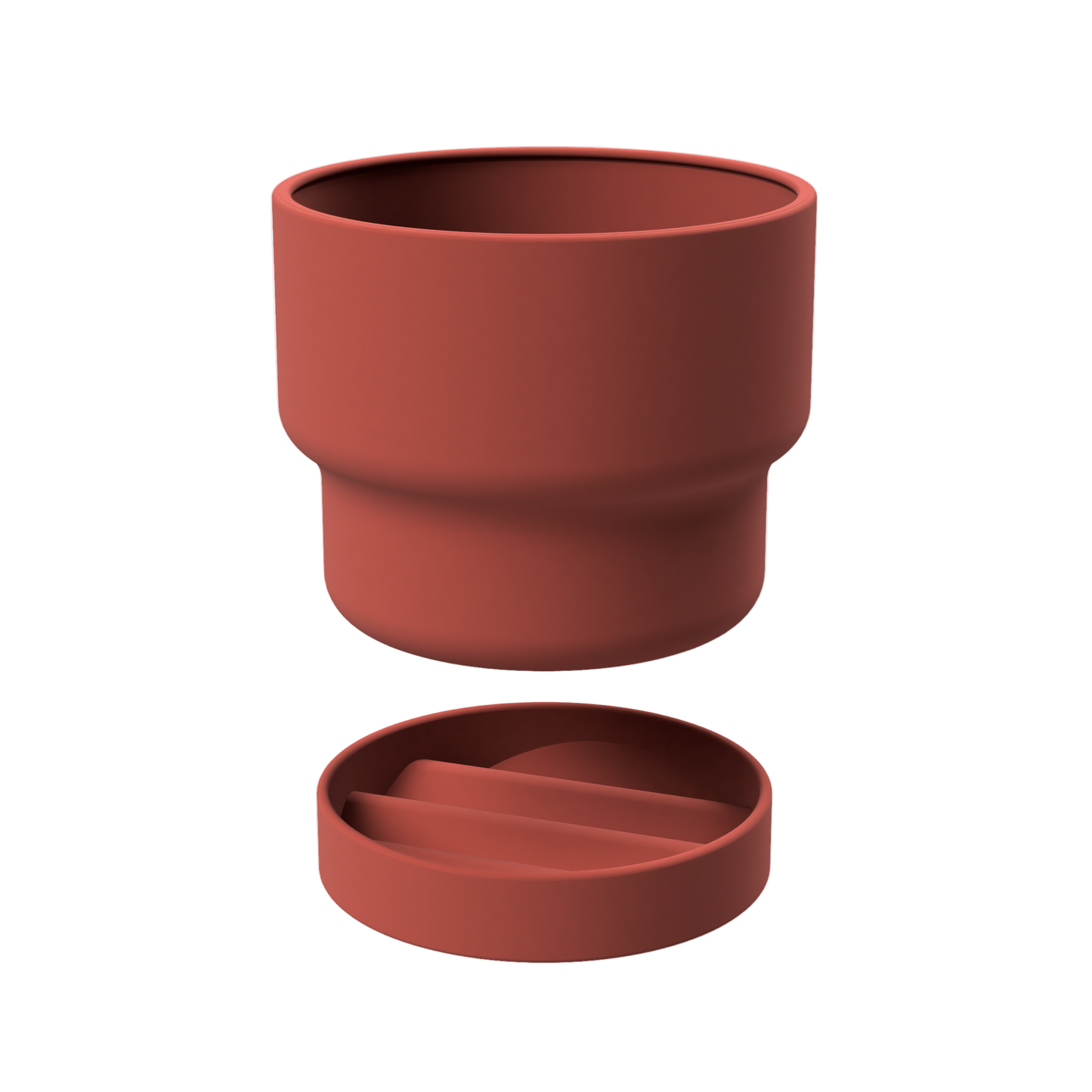 Indoor pot / planter with water tray and heart-shaped details
